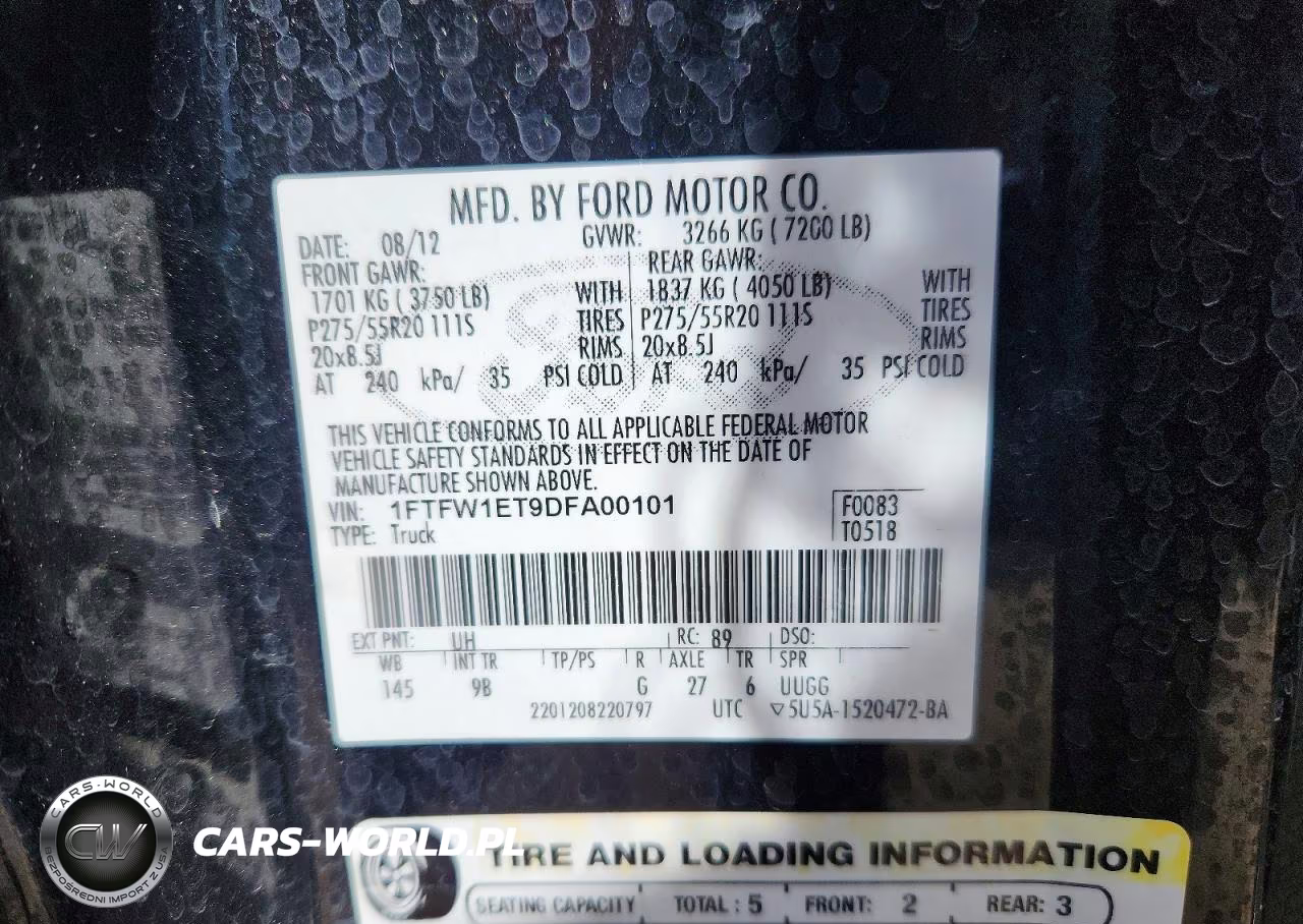 2013 Ford F150 Supercrew VIN:1FTFW1ET9DFA00101 - 12