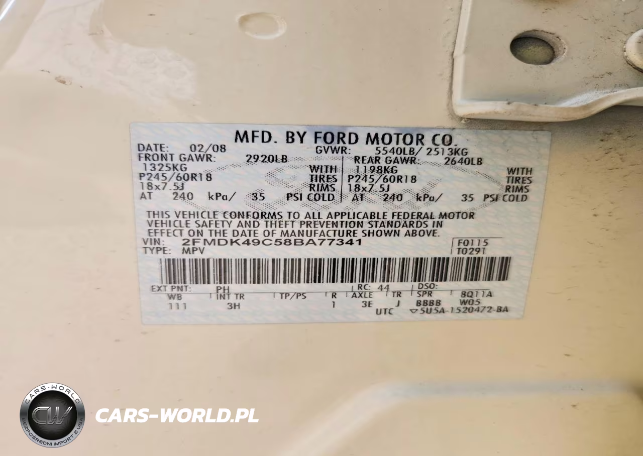 2008 Ford Edge Limited VIN:2FMDK49C58BA77341 - 13