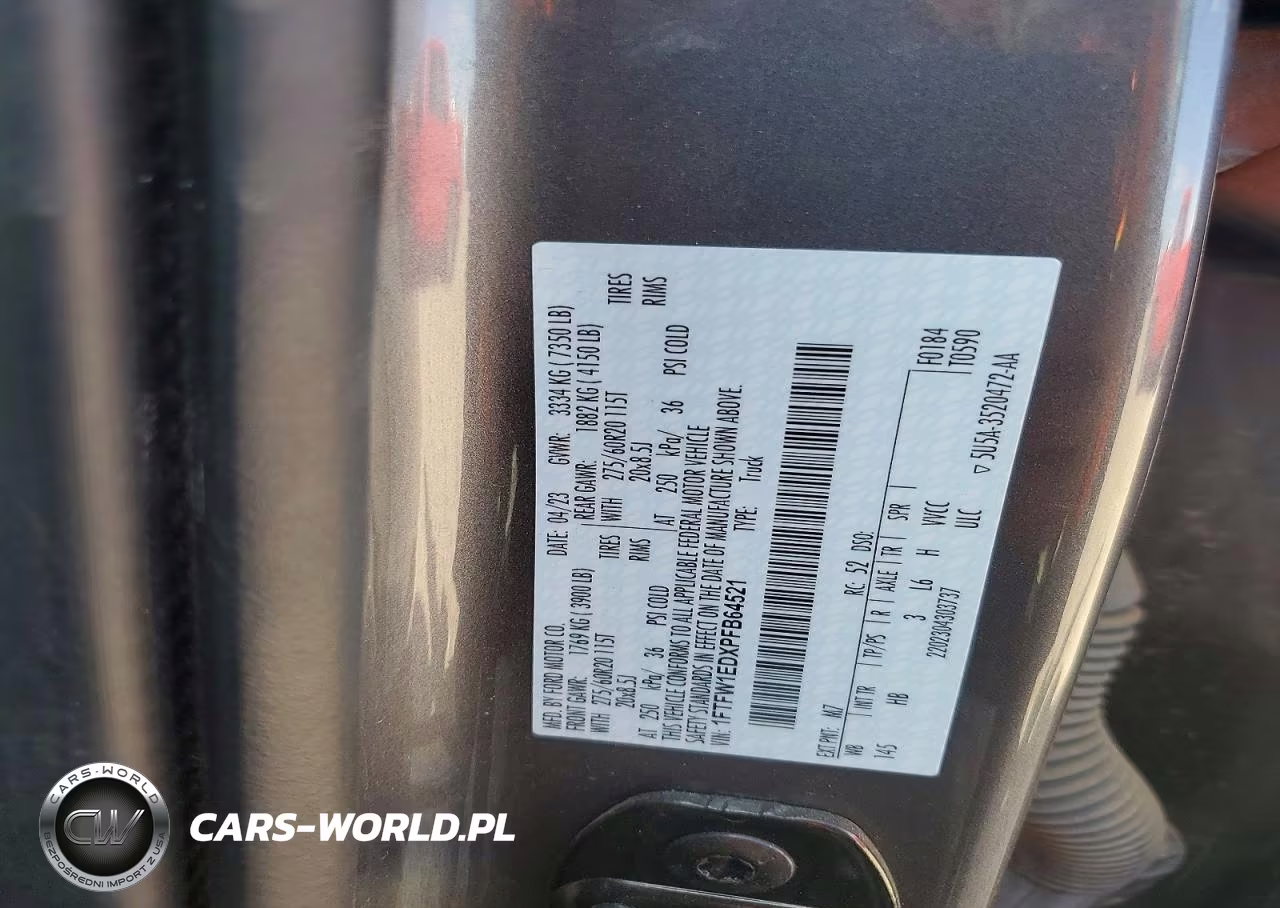 2023 Ford F150 Supercrew VIN:1FTFW1EDXPFB64521 - 13