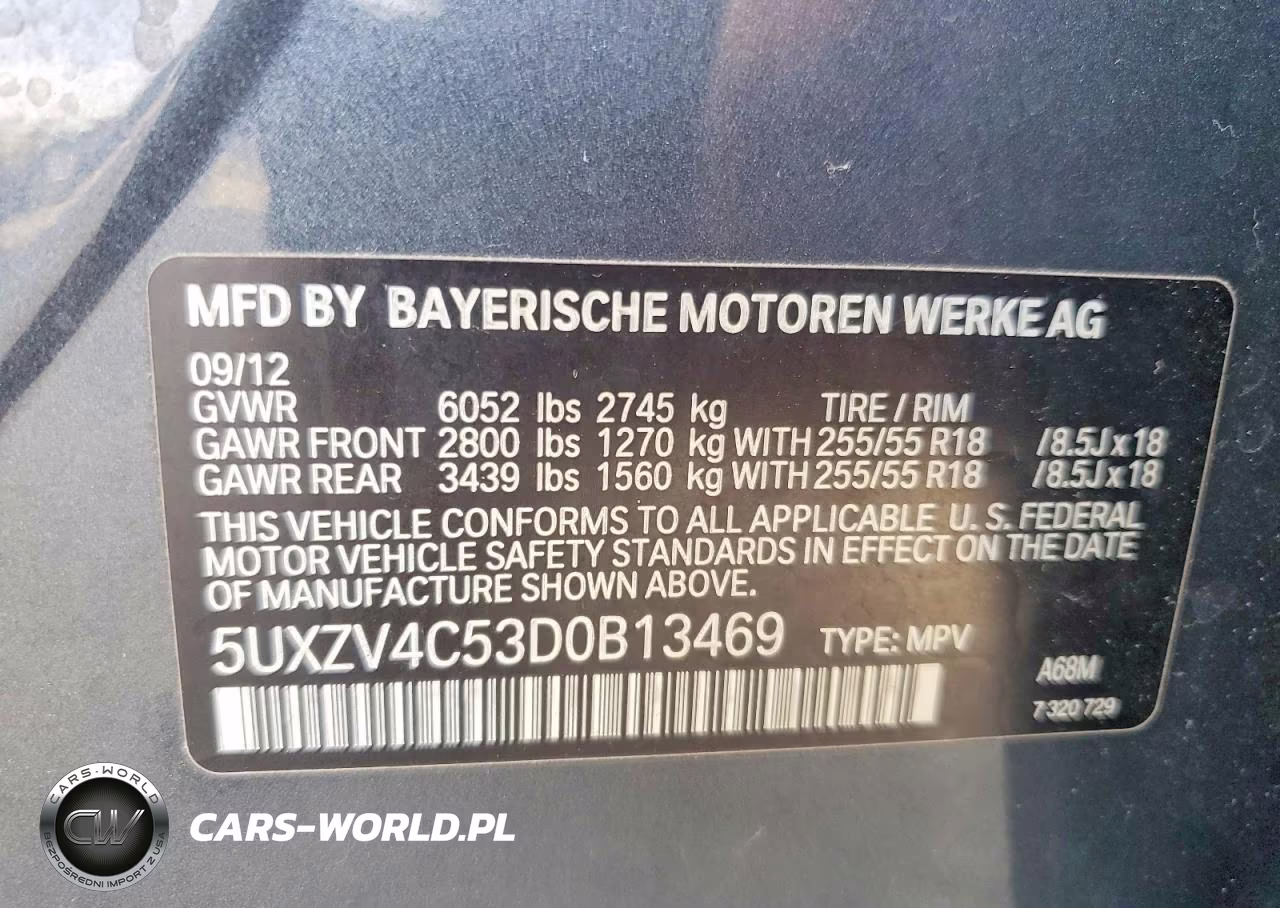 2013 BMW X5 xDrive35I VIN:5UXZV4C53D0B13469 - 13