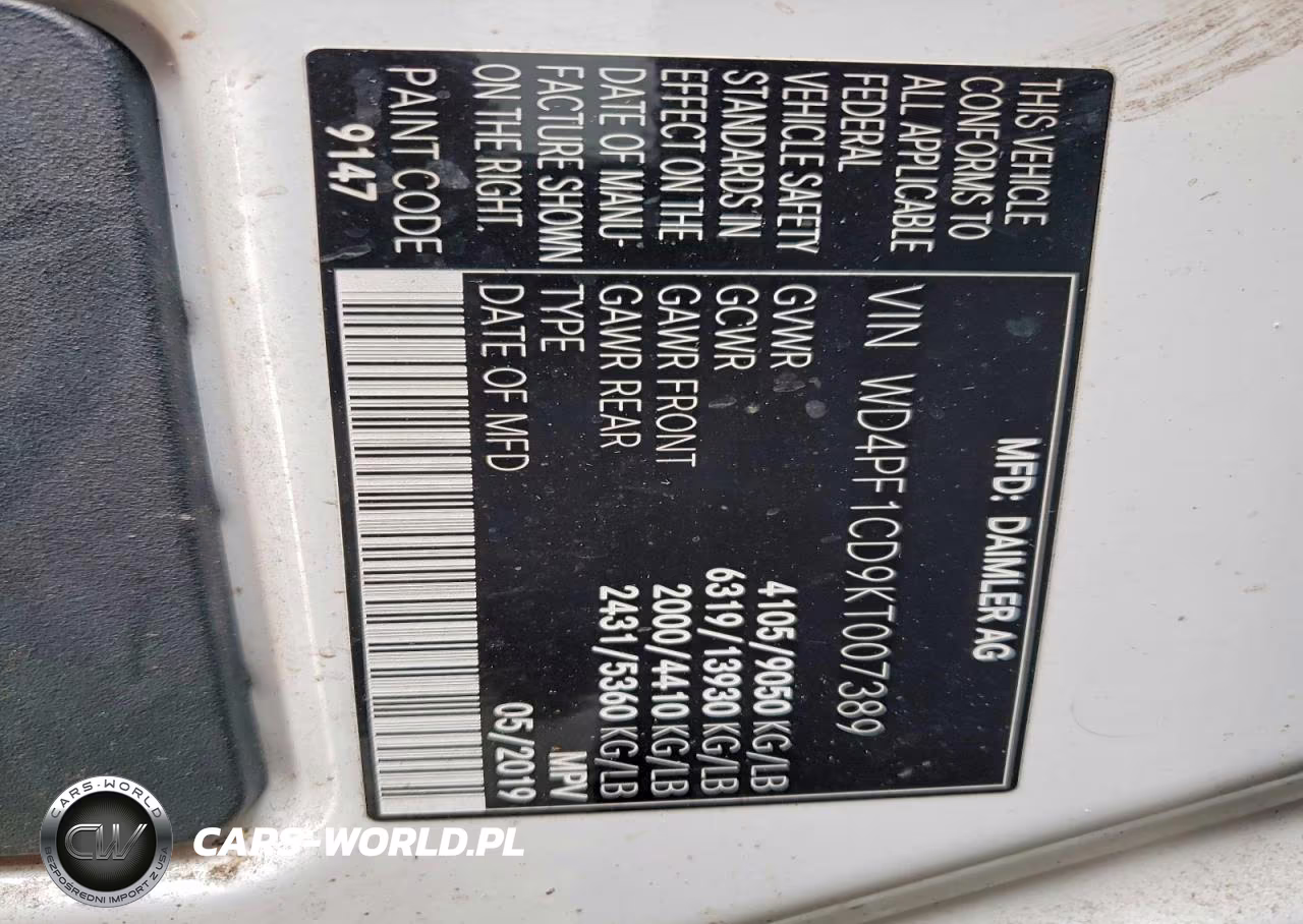 2019 Mercedes-Benz Sprinter VIN:WD4PF1CD9KT007389 - 13