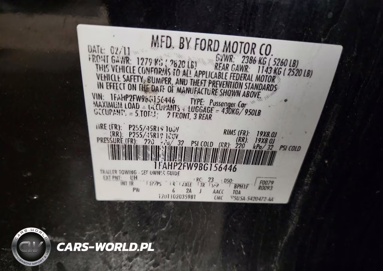 2011 Ford Taurus Limited VIN:1FAHP2FW9BG156446 - 12