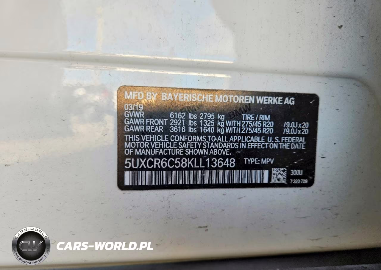 2019 BMW X5 xDrive40I VIN:5UXCR6C58KLL13648 - 13
