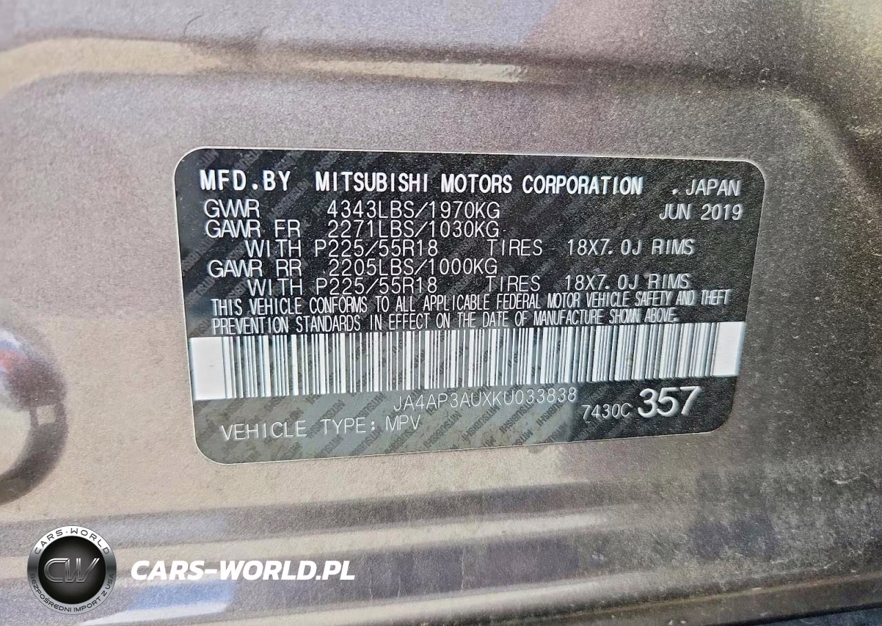 2019 Mitsubishi Outlander Sport Es VIN:JA4AP3AUXKU033838 - 13