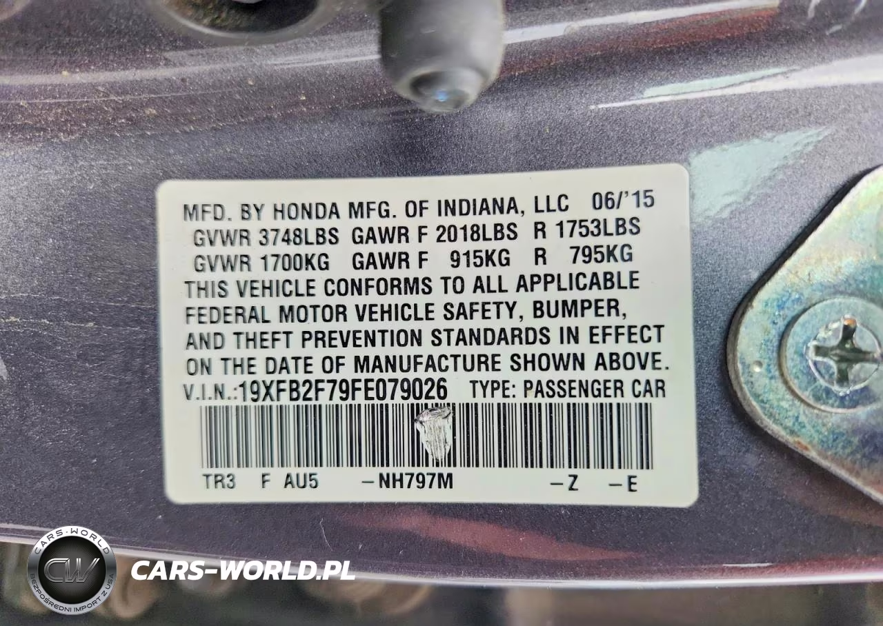 2015 Honda Civic Se VIN:19XFB2F79FE079026 - 13