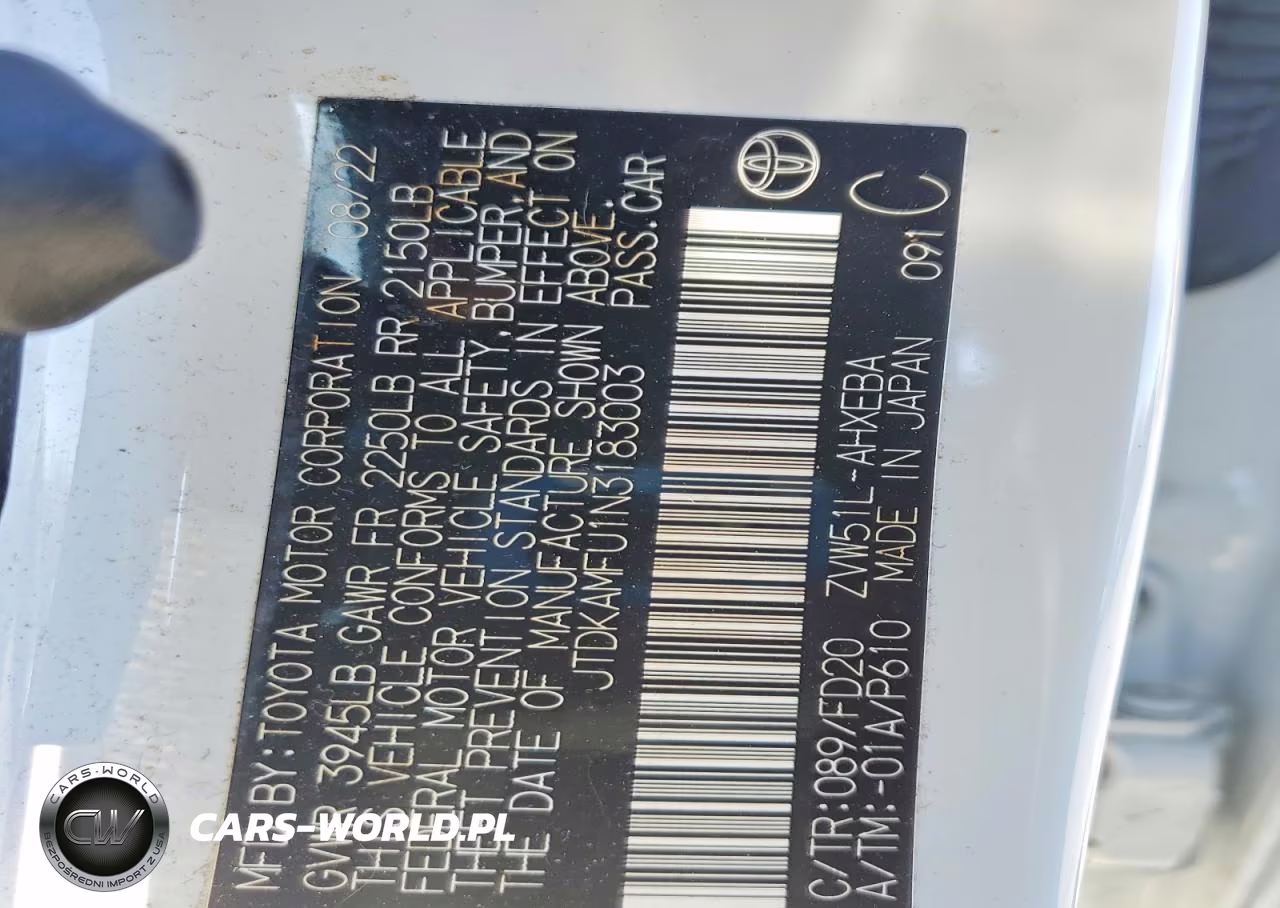 2022 Toyota Prius Le VIN:JTDKAMFU1N3183003 - 13