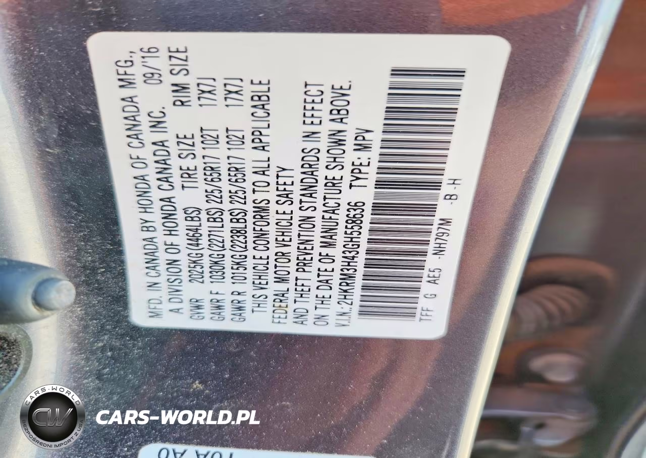 2016 Honda Cr-V Se VIN:2HKRM3H43GH558636 - 14