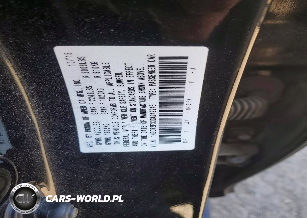 2016 Honda Accord Lx VIN:1HGCR2F33GA049246 - 12