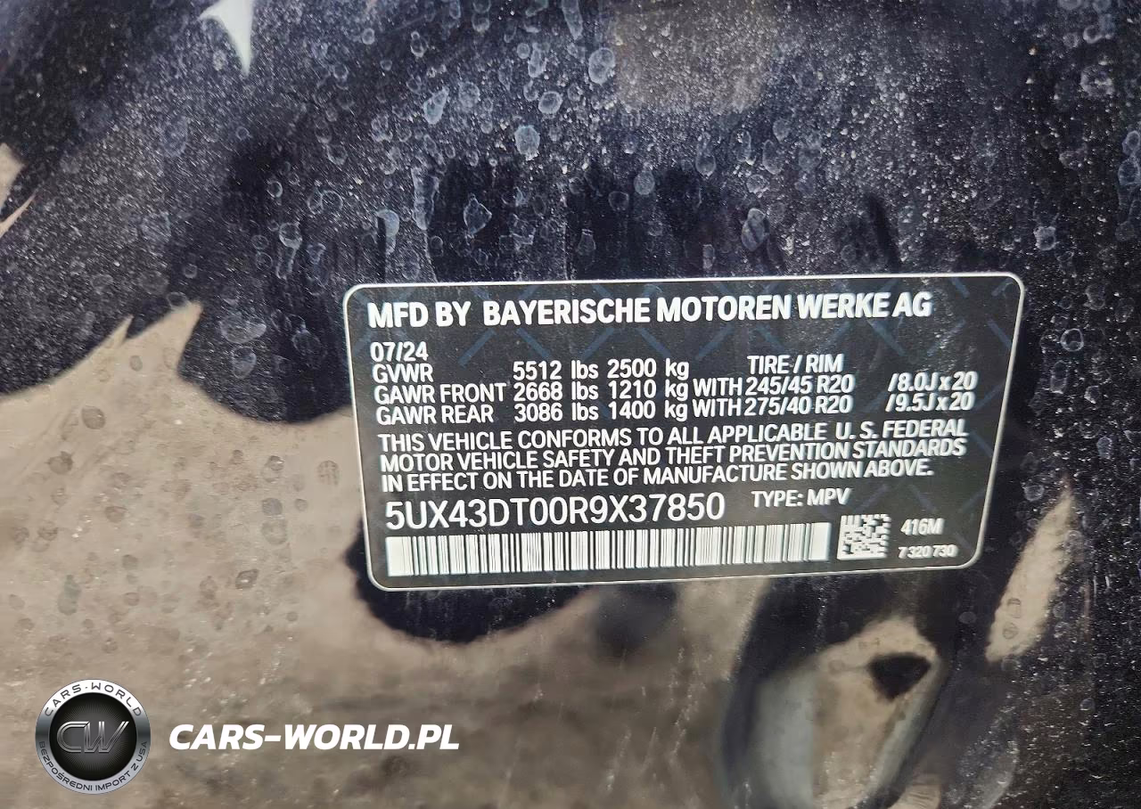 2024 BMW X4 M40I VIN:5UX43DT00R9X37850 - 12