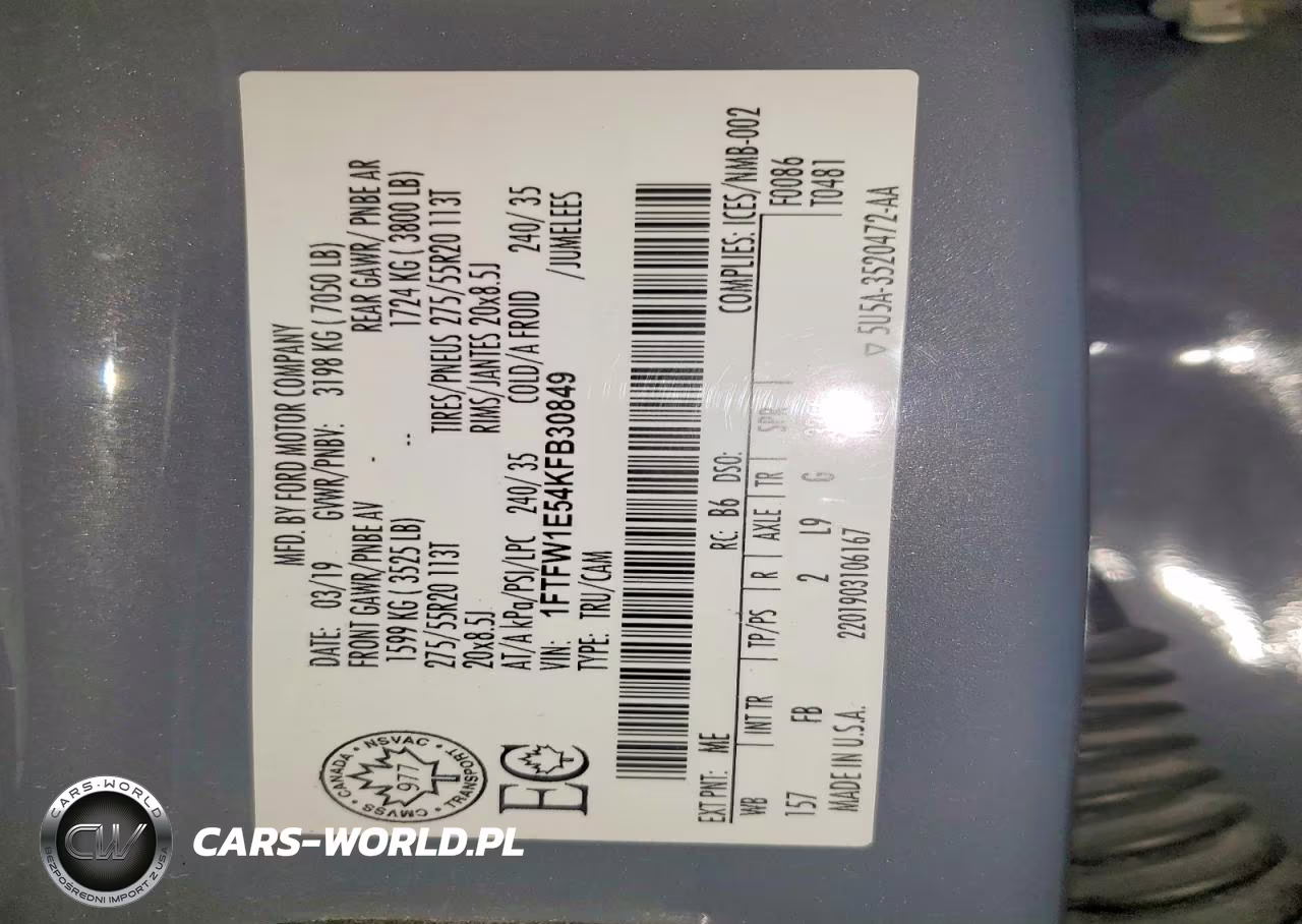 2019 Ford F150 Supercrew VIN:1FTFW1E54KFB30849 - 12