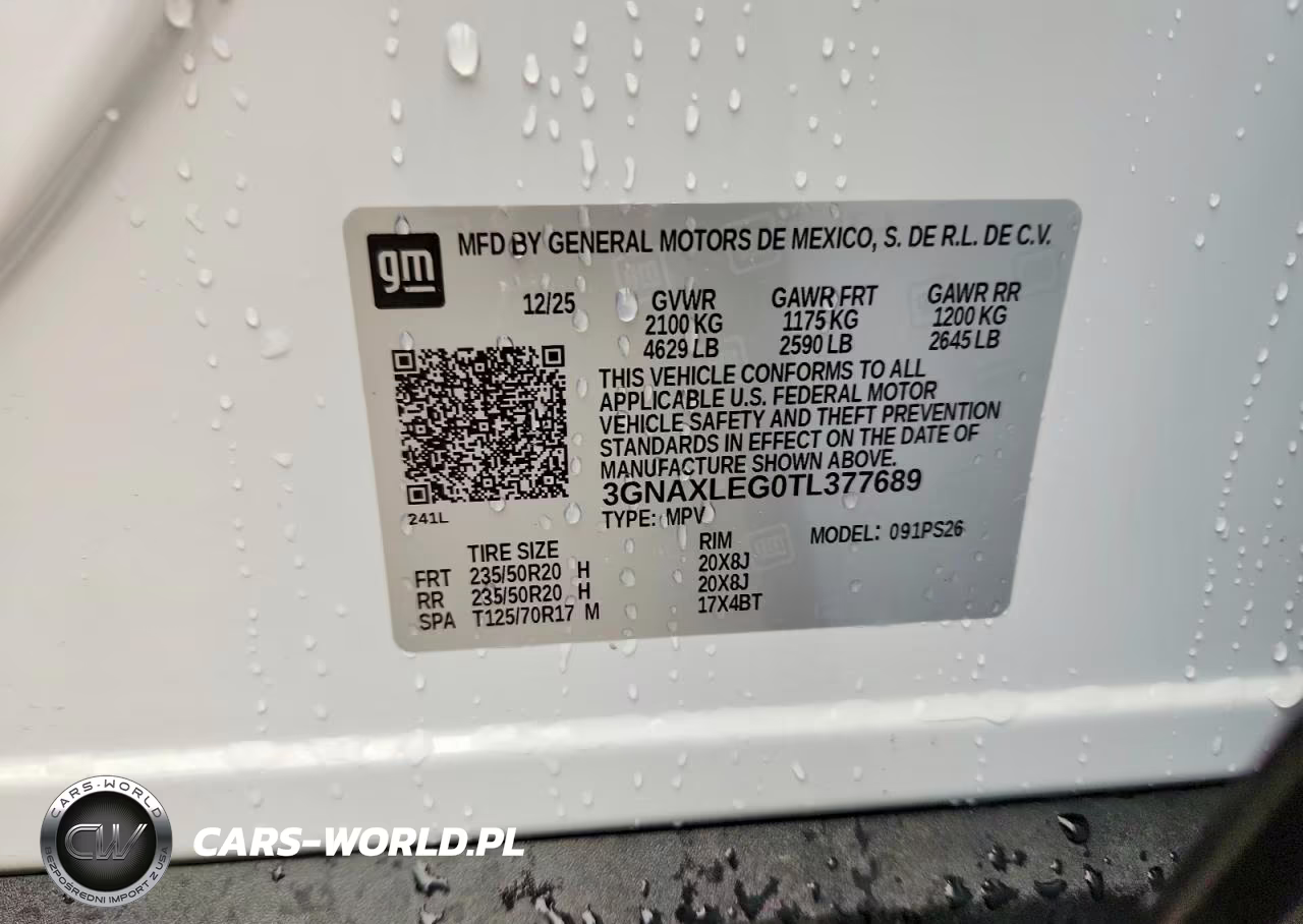2026 Chevrolet Equinox Rs VIN:3GNAXLEG0TL377689 - 12