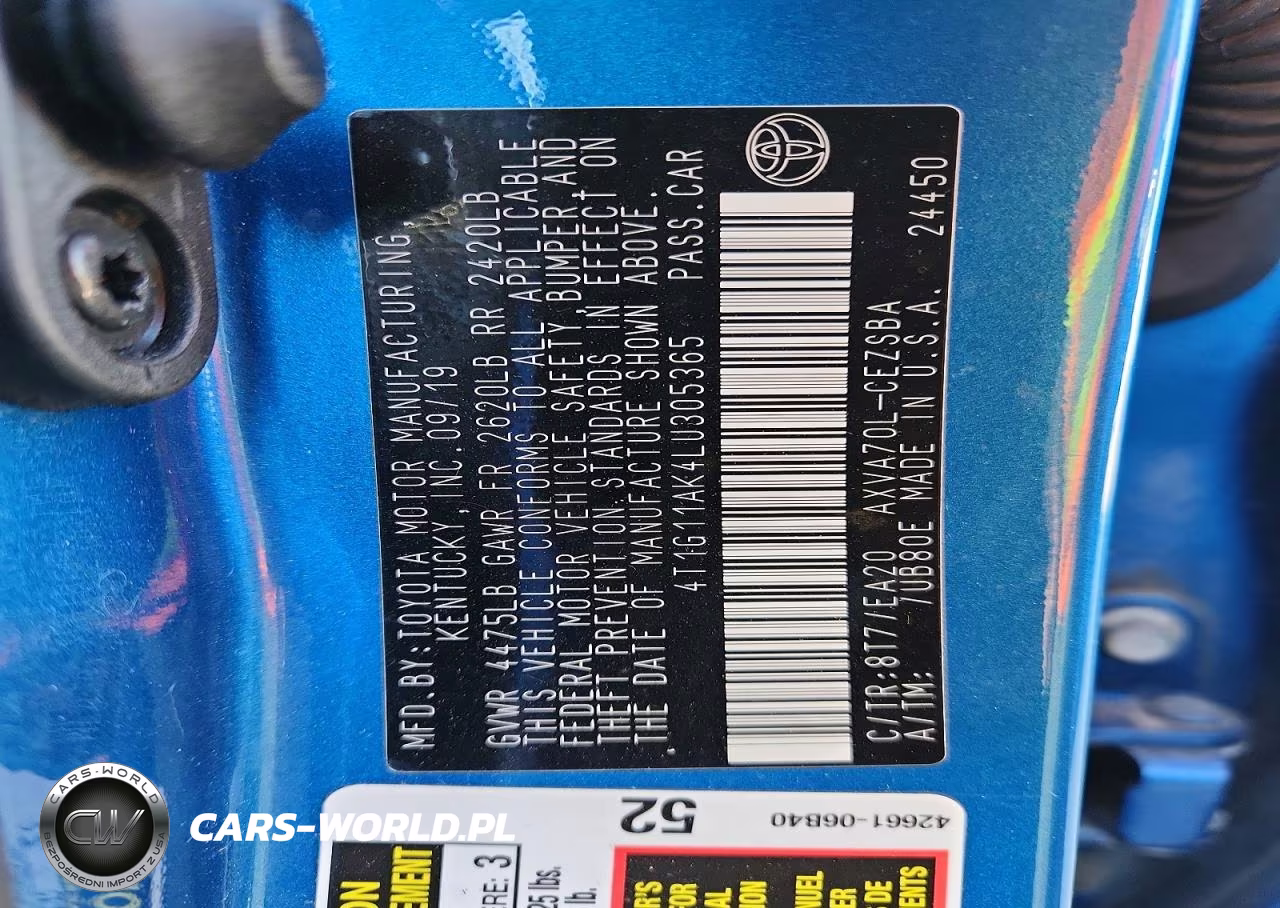 2020 Toyota Camry VIN:4T1G11AK4LU305365 - 12