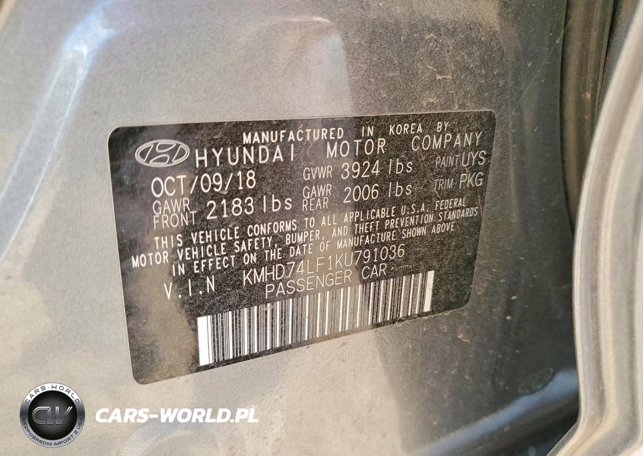2019 Hyundai Elantra Se VIN:KMHD74LF1KU791036 - 12