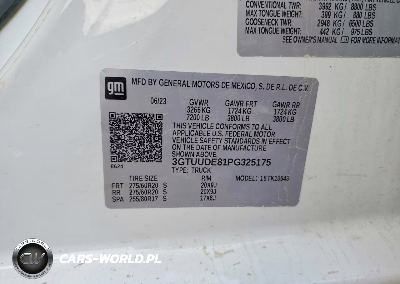 2023 GMC 1500 VIN:3GTUUDE81PG325175 - 13