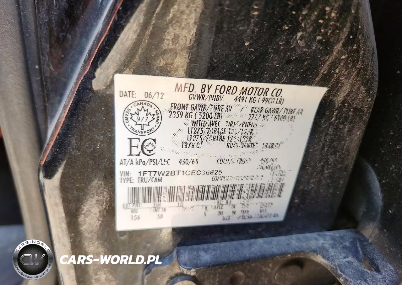 2012 Ford F250 Super Duty VIN:1FT7W2BT1CEC36826 - 12