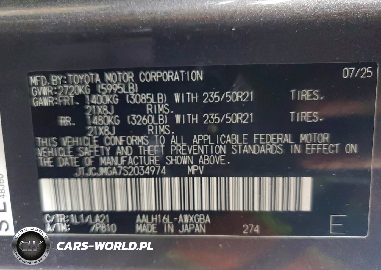 2025 Lexus Rx 450H+ Luxury VIN:JTJCJMGA7S2034974 - 12