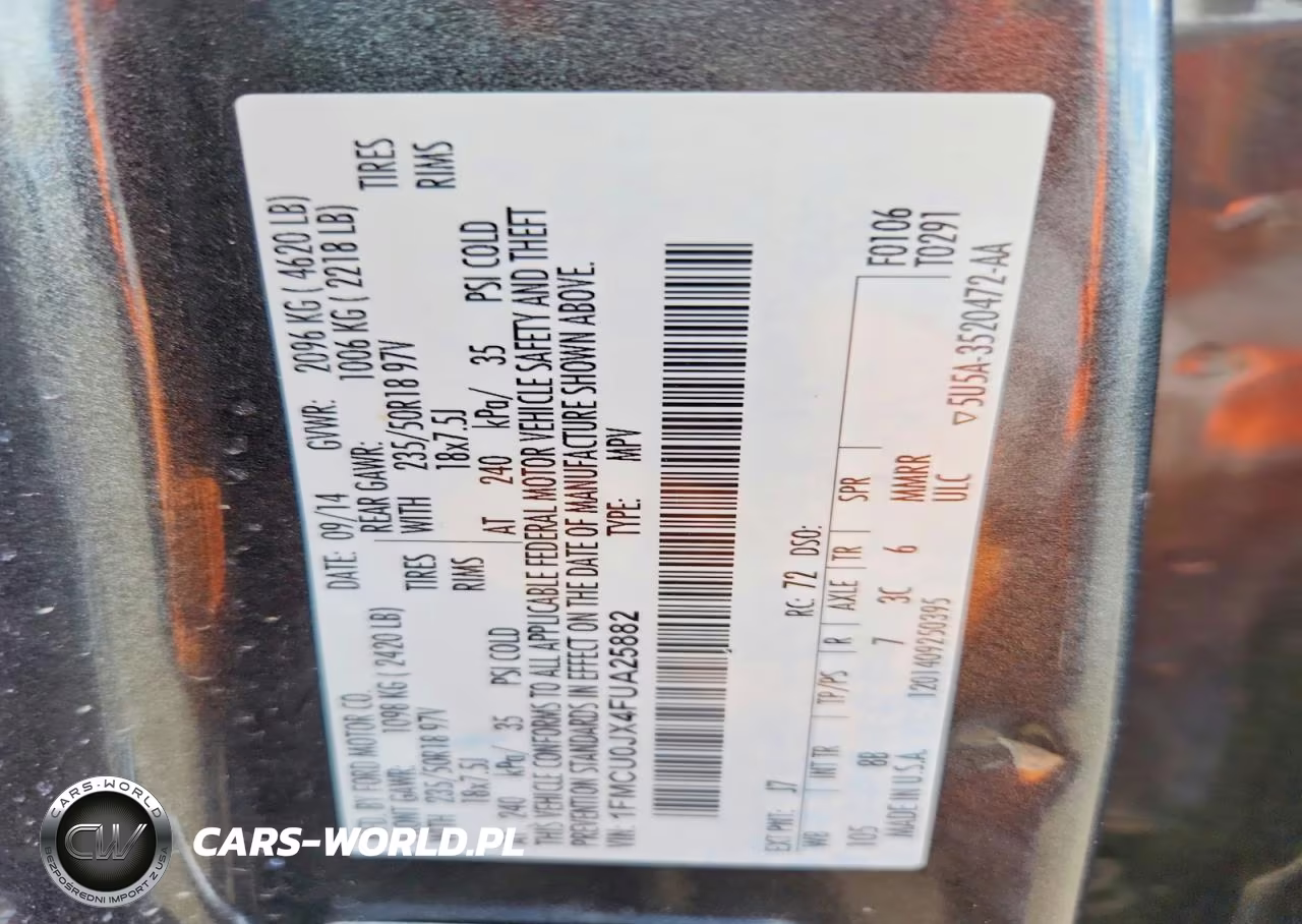2015 Ford Escape Titanium VIN:1FMCU0JX4FUA25882 - 12