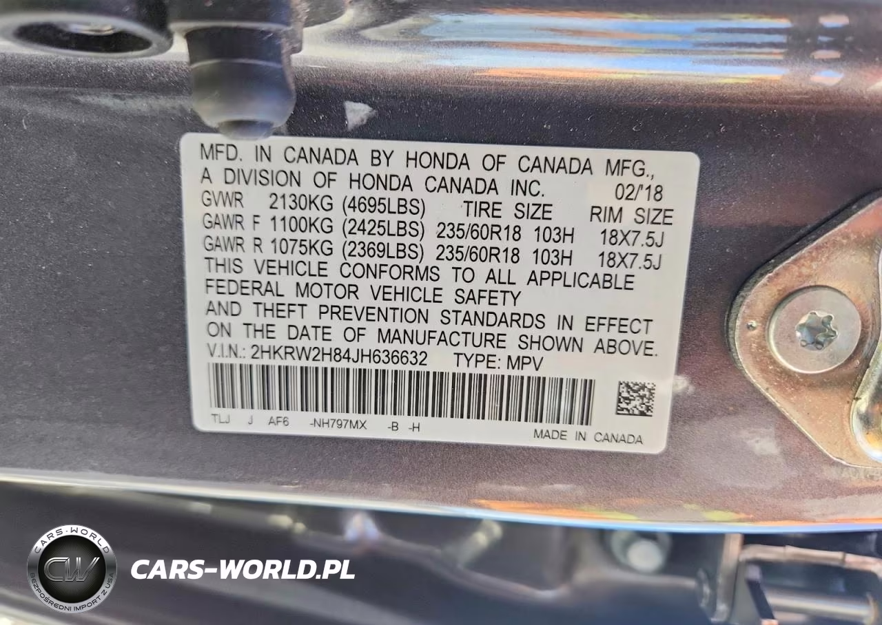 2018 Honda Cr-V Exl VIN:2HKRW2H84JH636632 - 13