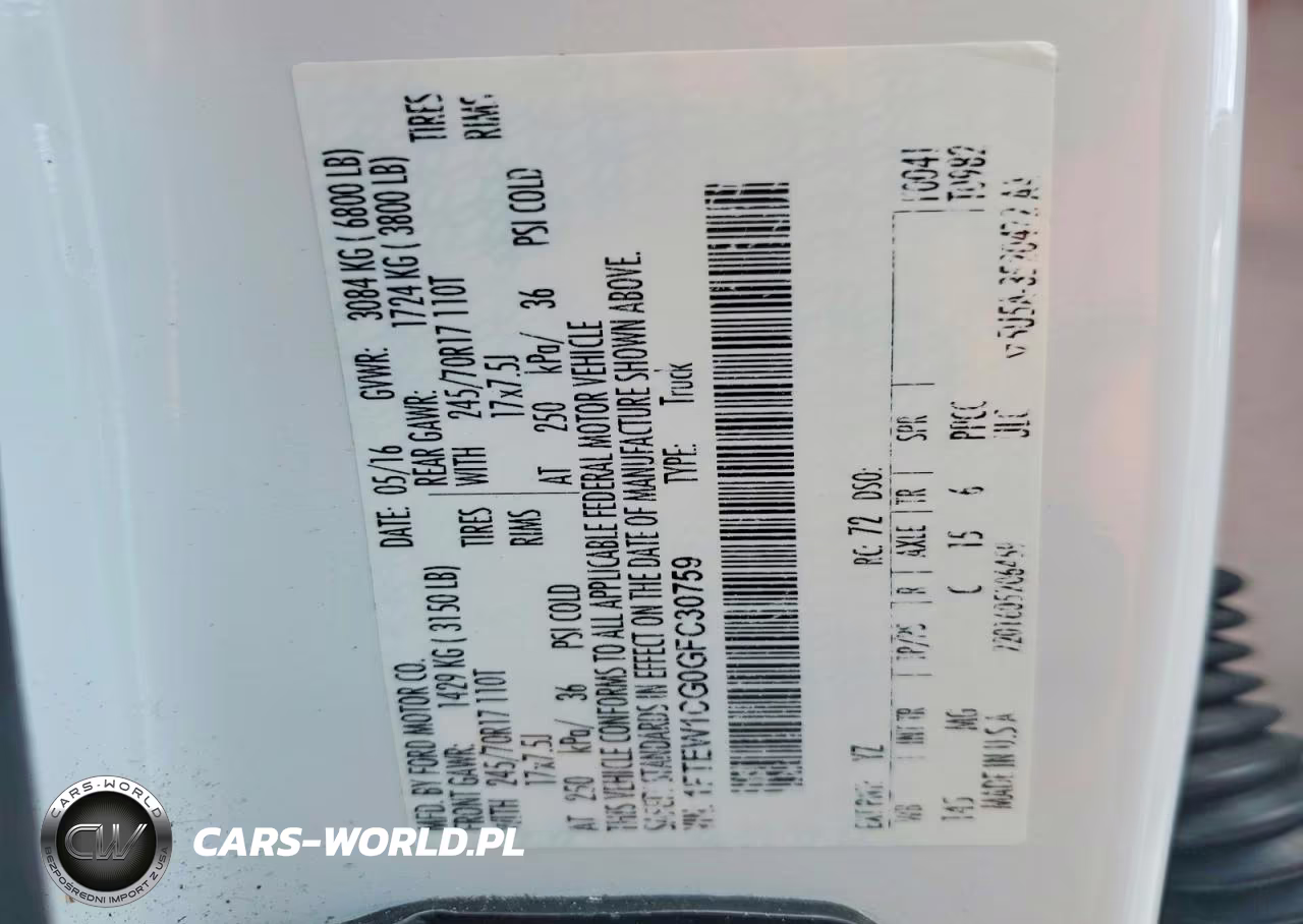 2016 Ford F150 Supercrew VIN:1FTEW1CG0GFC30759 - 12