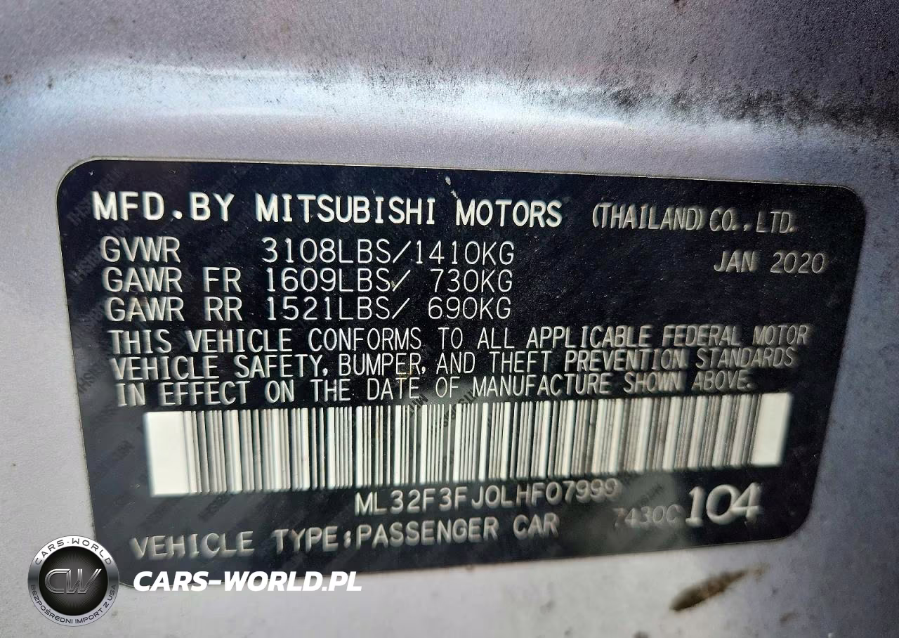 2020 Mitsubishi Mirage G4 Es VIN:ML32F3FJ0LHF07999 - 12