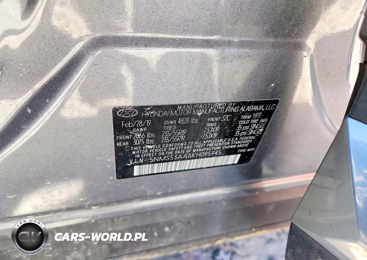 2019 Hyundai Santa Fe Ultimate 2.0T VIN:5NMS53AA6KH095945 - 13