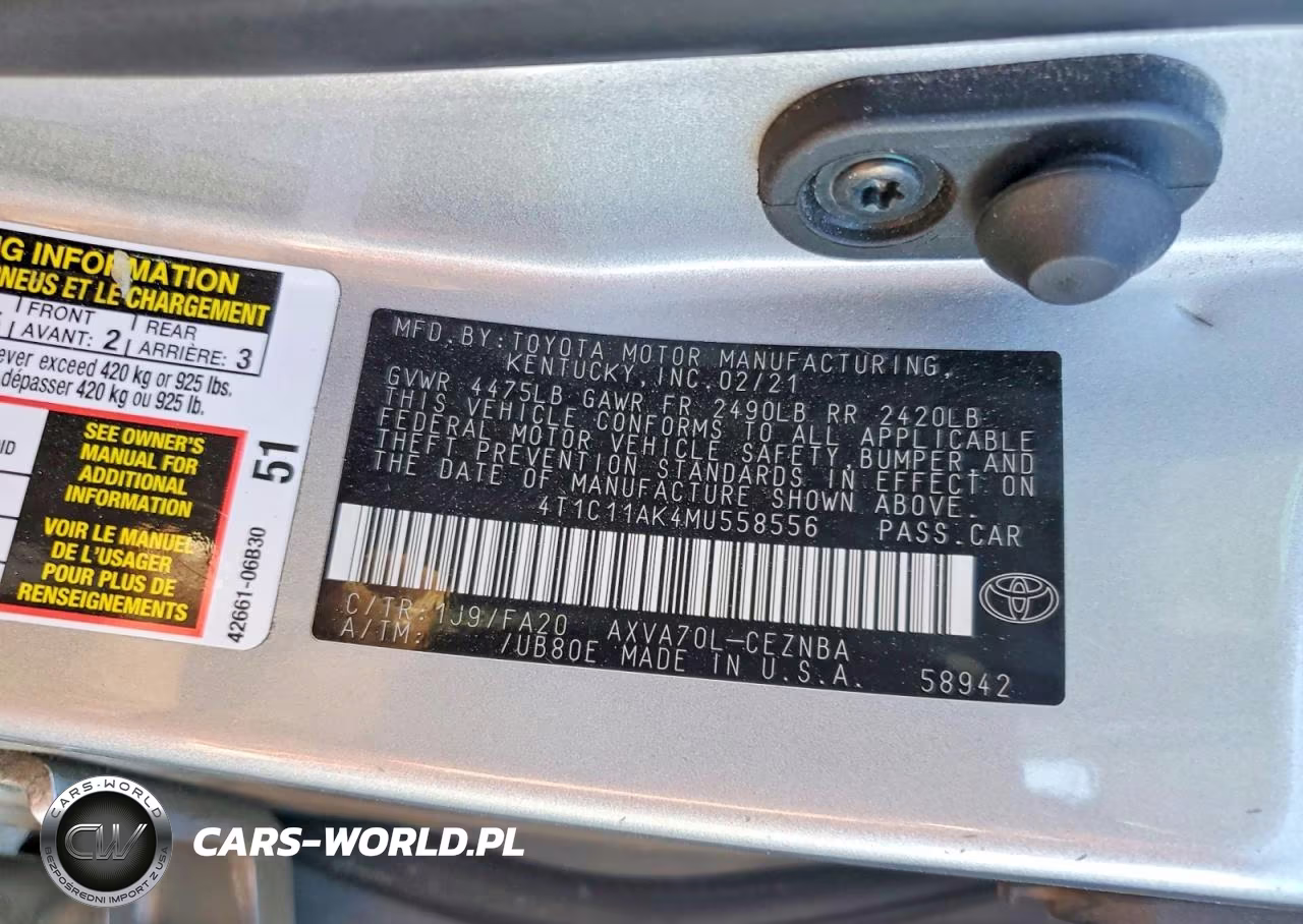 2021 Toyota Camry Le VIN:4T1C11AK4MU558556 - 13