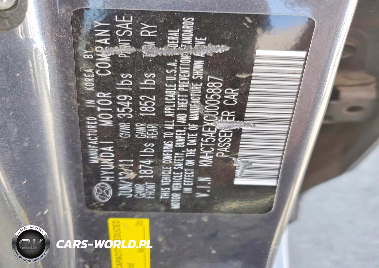 2012 Hyundai Accent Gs VIN:KMHCT5AEXCU005887 - 12
