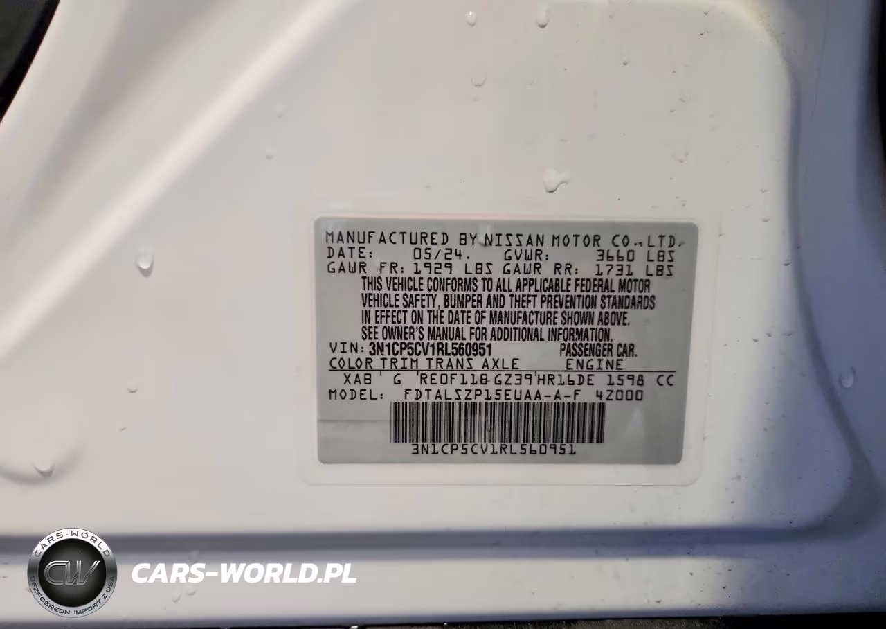 2024 Nissan Kicks Sv VIN:3N1CP5CV1RL560951 - 14