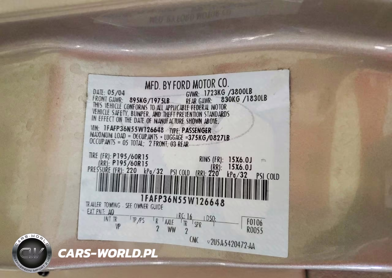 2005 Ford Focus Zxw VIN:1FAFP36N55W126648 - 12
