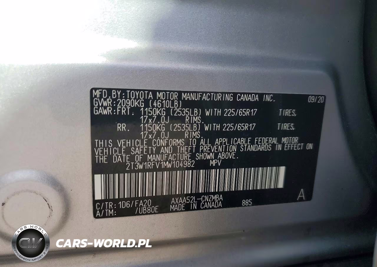2021 Toyota Rav 4 VIN:2T3W1RFV1MW104982 - 13
