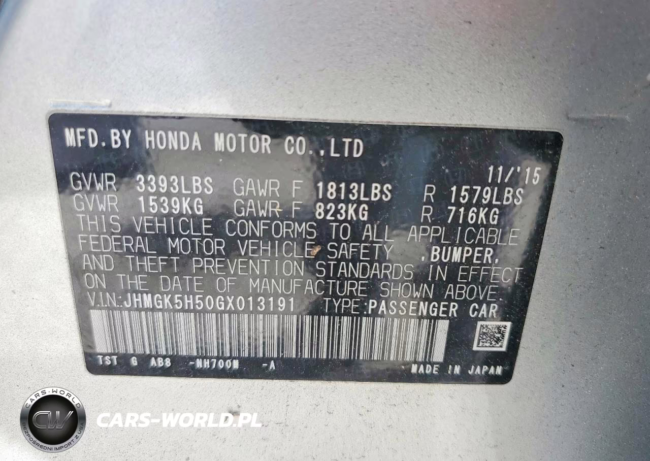 2016 Honda Fit Lx VIN:JHMGK5H50GX013191 - 12