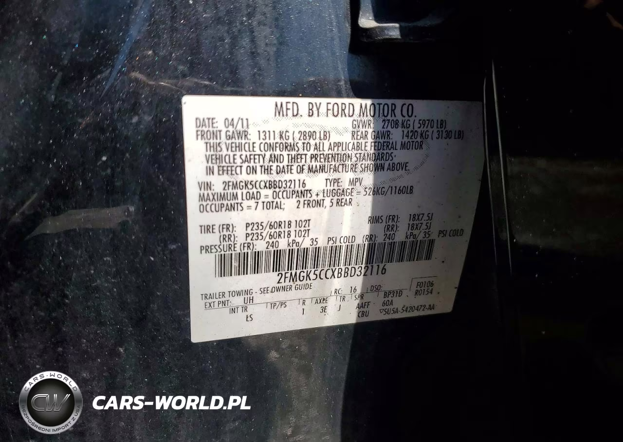 2011 Ford Flex Sel VIN:2FMGK5CCXBBD32116 - 13