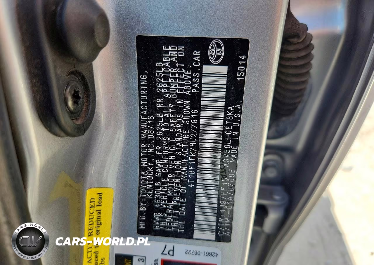 2017 Toyota Camry Se VIN:4T1BF1FK7HU277816 - 12