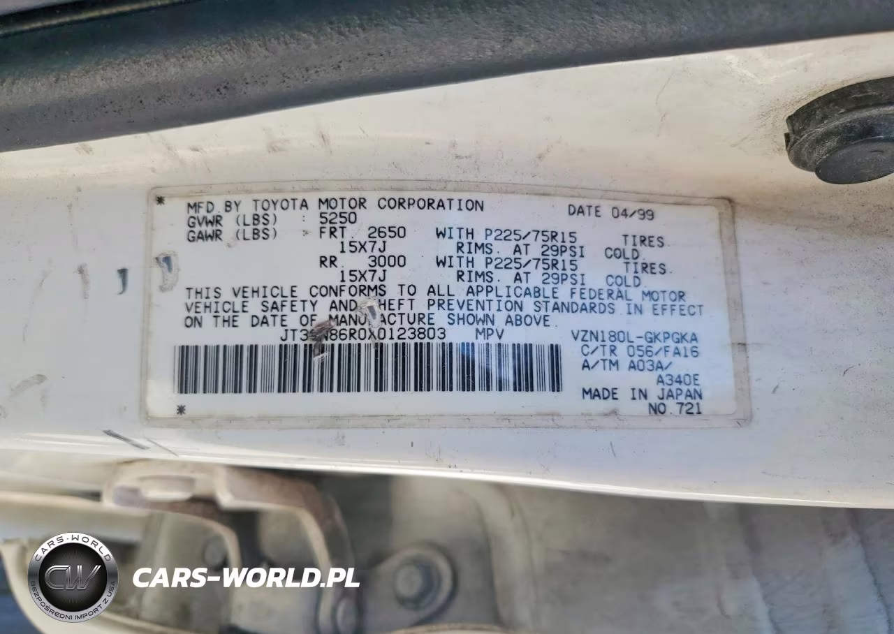 1999 Toyota 4Runner Sr5 VIN:JT3GN86R0X0123803 - 13