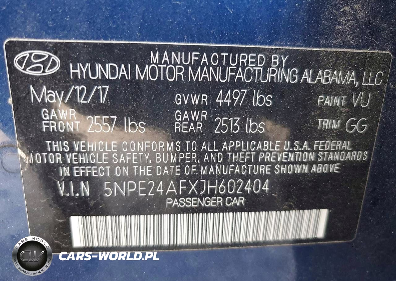 2018 Hyundai Sonata Se VIN:5NPE24AFXJH602404 - 12