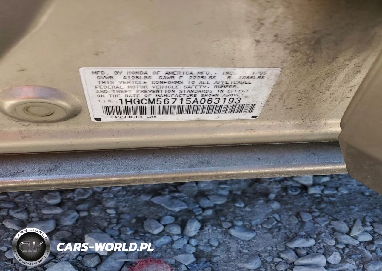 2005 Honda Accord Ex VIN:1HGCM56715A063193 - 14