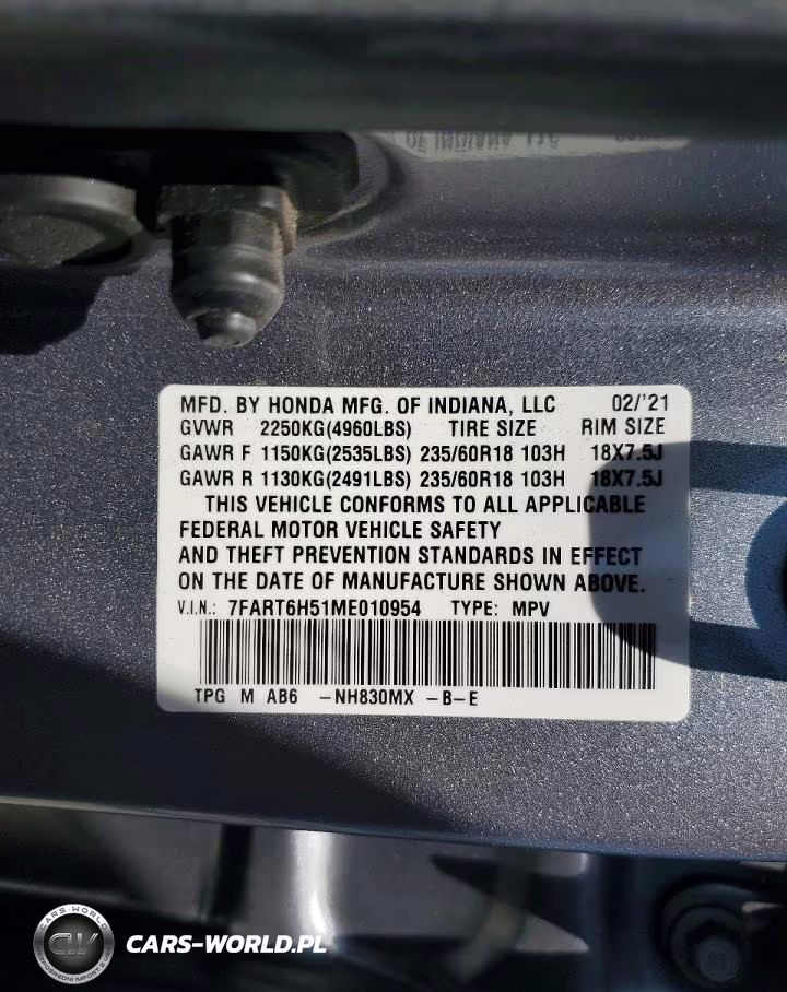 2021 Honda Cr-V Ex VIN:7FART6H51ME010954 - 13