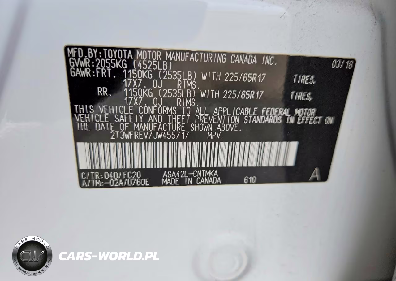 2018 Toyota Rav4 Xle VIN:2T3WFREV7JW455717 - 12