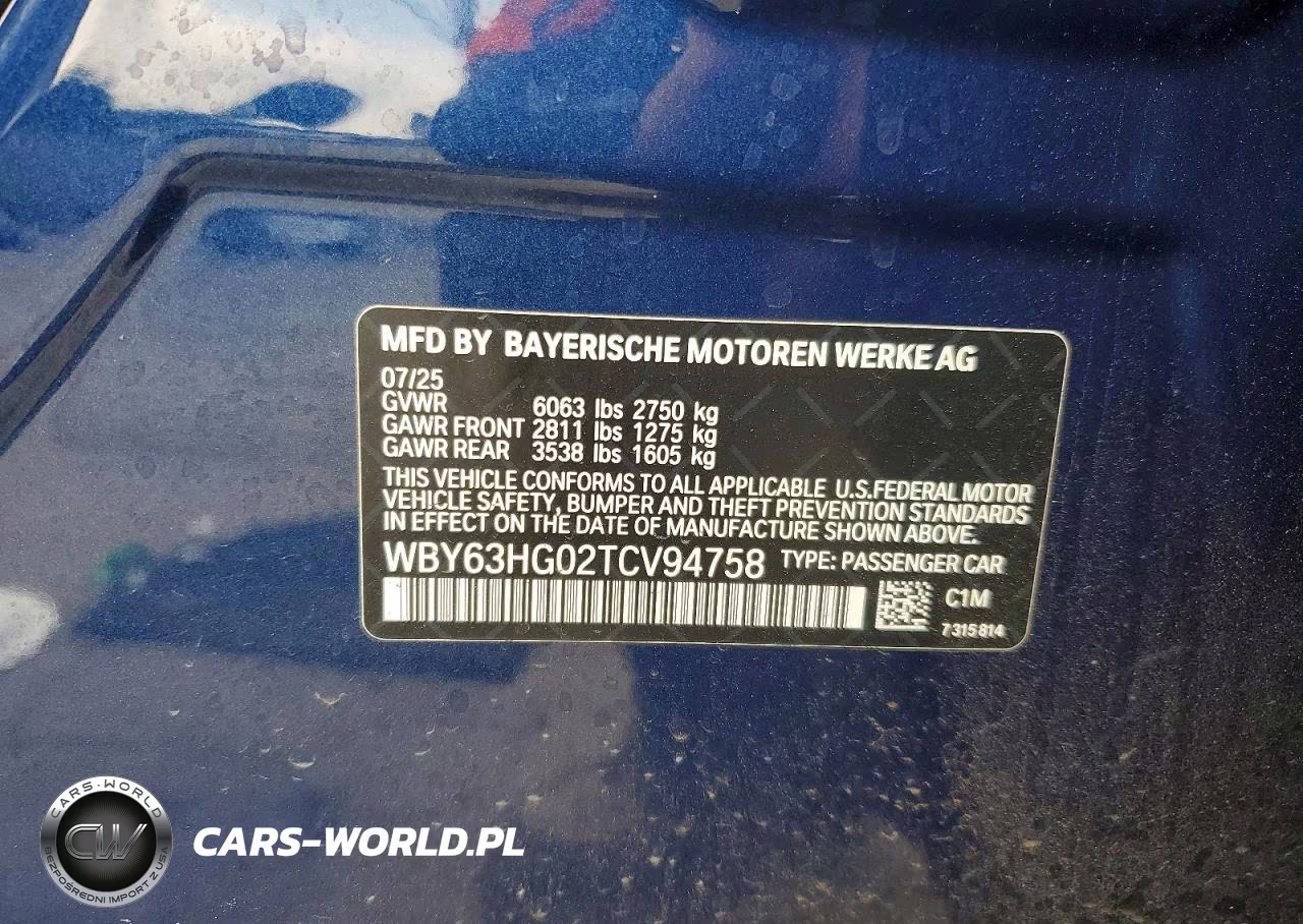 2026 BMW I5 Edrive 40 VIN:WBY63HG02TCV94758 - 12