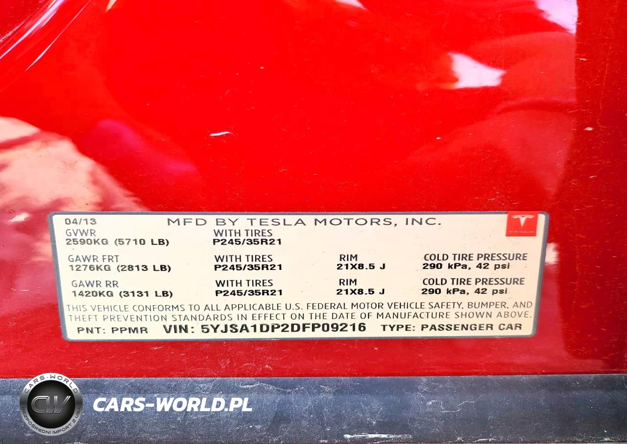 2013 Tesla Model S VIN:5YJSA1DP2DFP09216 - 13