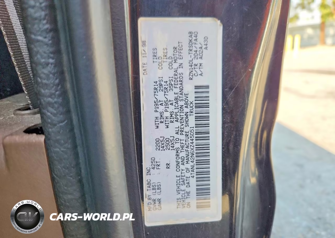 1999 Toyota Tacoma Base VIN:4TANL42N6XZ445051 - 12