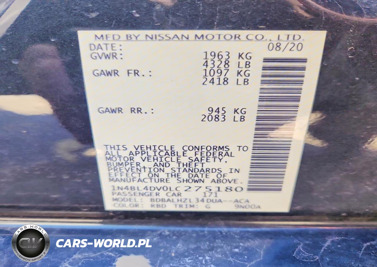 2020 Nissan Altima 2.5 Sv VIN:1N4BL4DV0LC275180 - 13