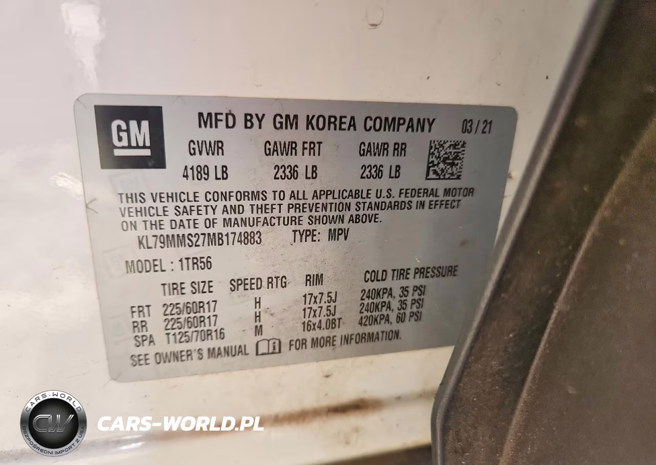 2021 Chevrolet Trailblazer Ls VIN:KL79MMS27MB174883 - 12