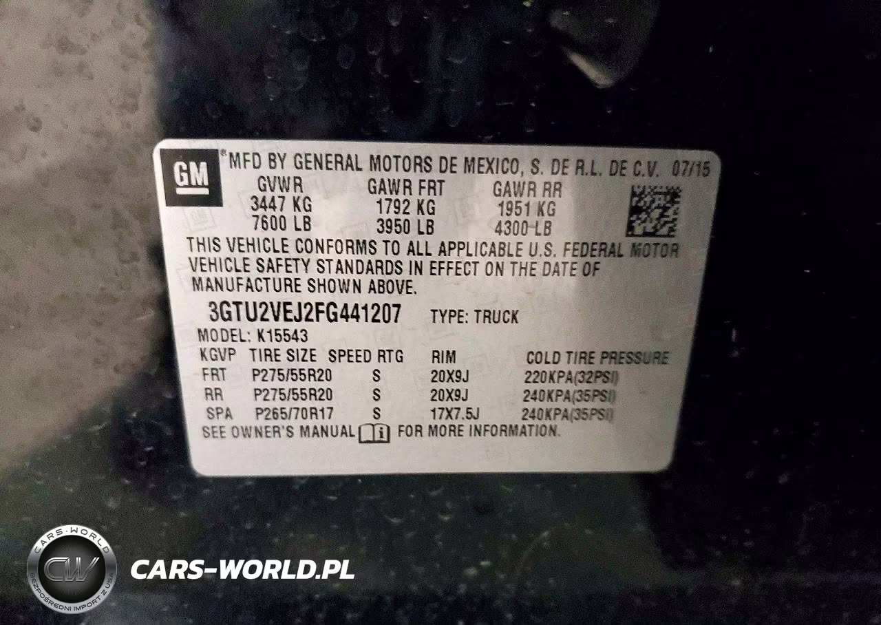 2015 GMC Sierra K1500 Slt VIN:3GTU2VEJ2FG441207 - 13