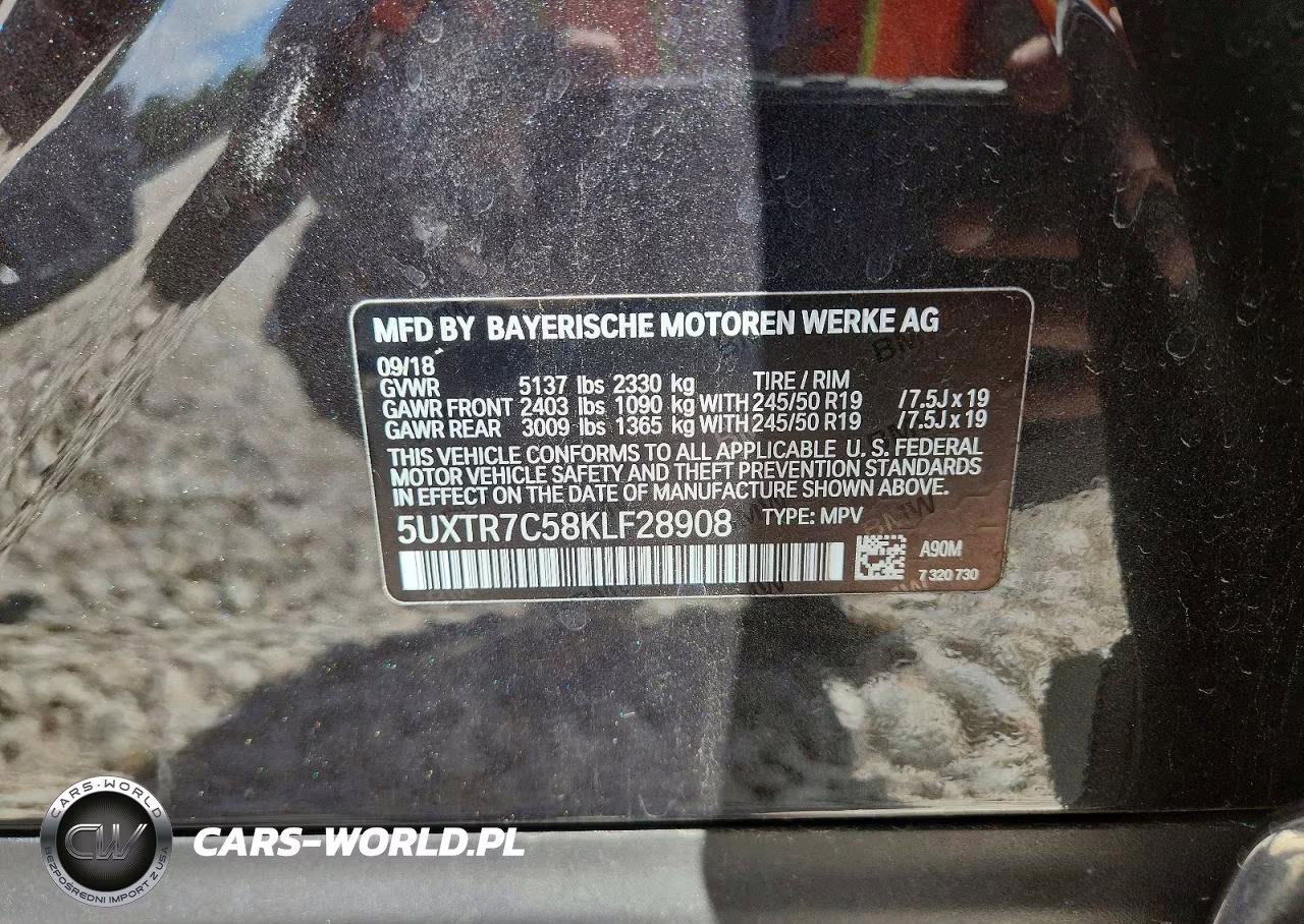 2019 BMW X3 Sdrive30I VIN:5UXTR7C58KLF28908 - 14
