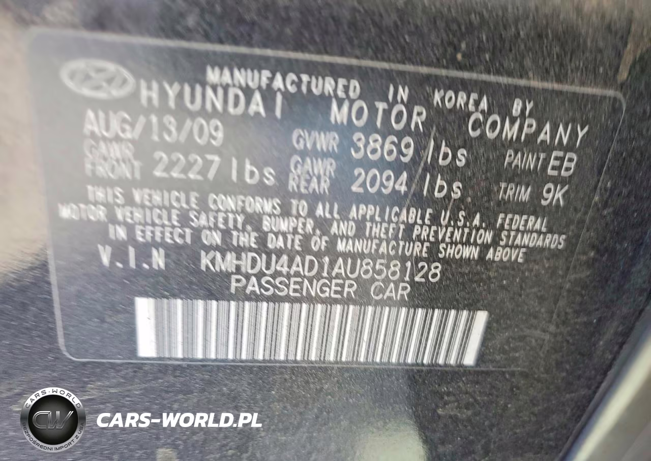 2010 Hyundai Elantra Gls VIN:KMHDU4AD1AU858128 - 12