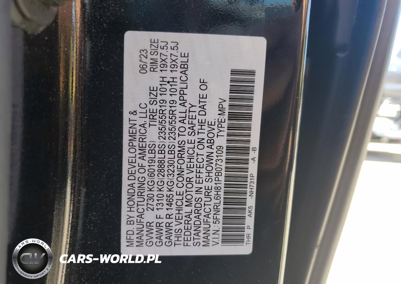 2023 Honda Odyssey Touring VIN:5FNRL6H81PB073109 - 14