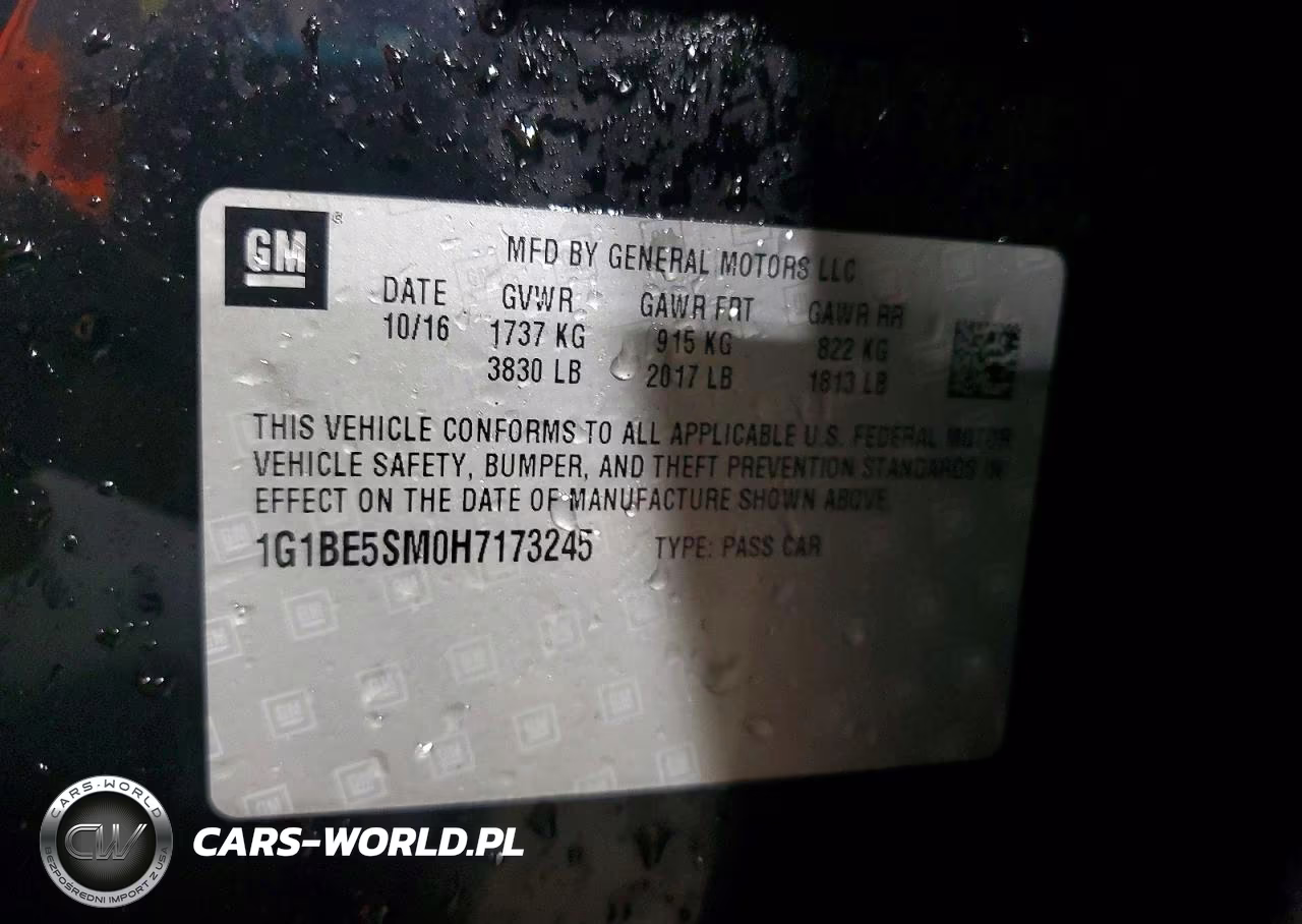 2017 Chevrolet Cruze Lt VIN:1G1BE5SM0H7173245 - 13