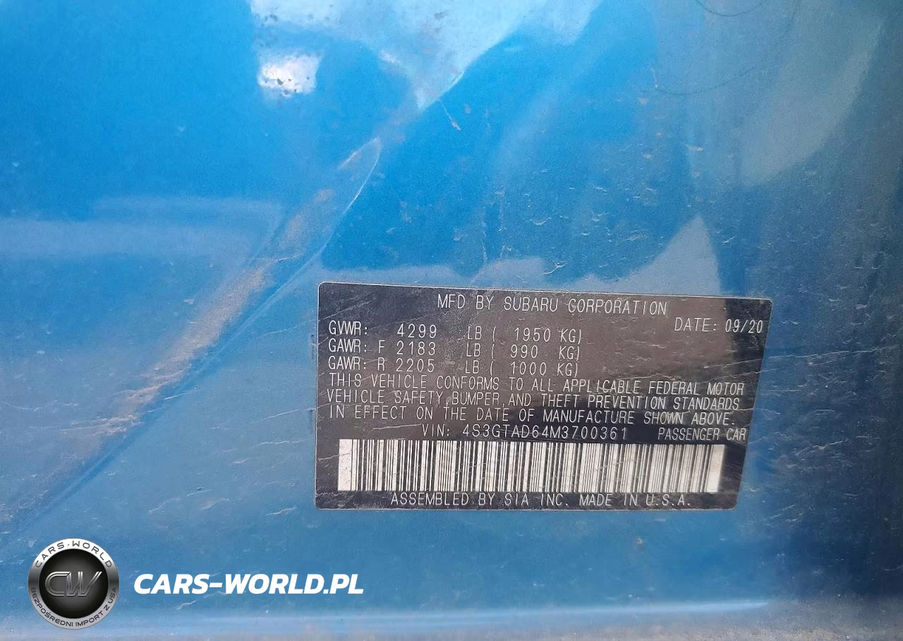 2021 Subaru Impreza Premium VIN:4S3GTAD64M3700361 - 12