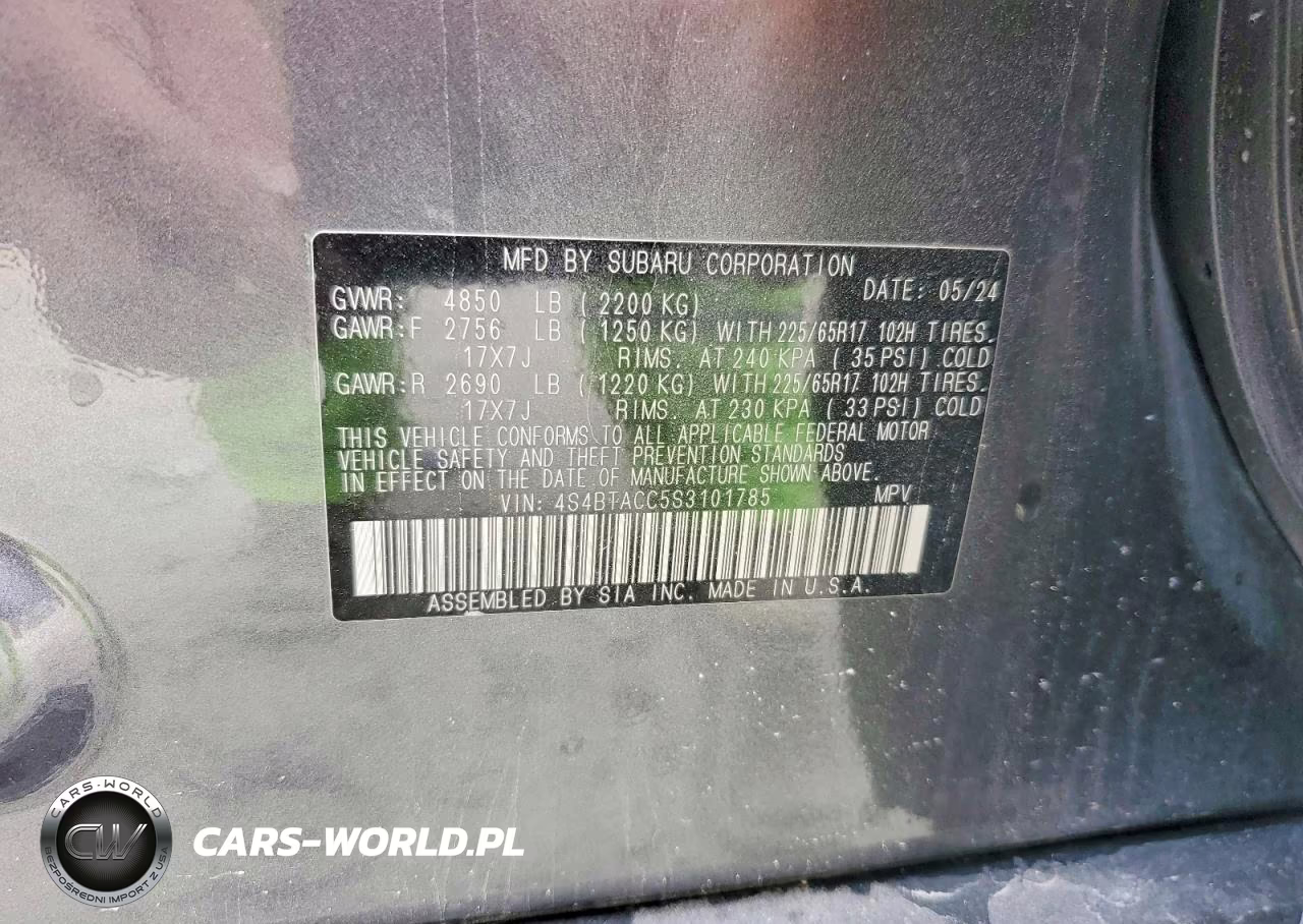 2025 Subaru Outback Premium VIN:4S4BTACC5S3101785 - 13